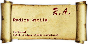 Radics Attila névjegykártya