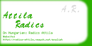 attila radics business card